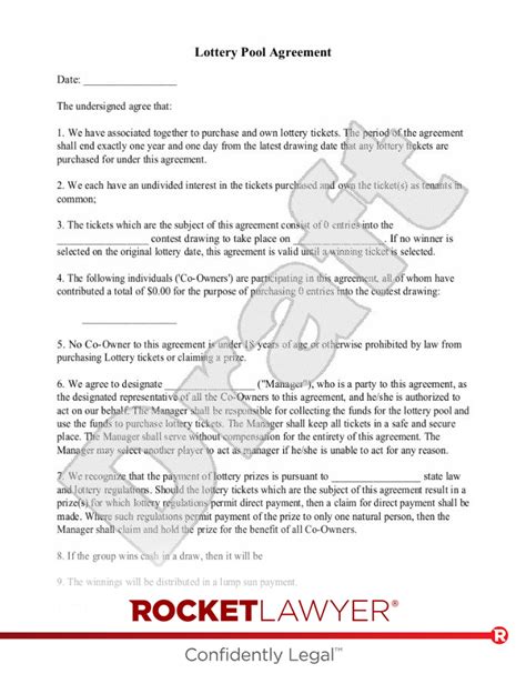 Free Lottery Pool Contract Template & FAQs .